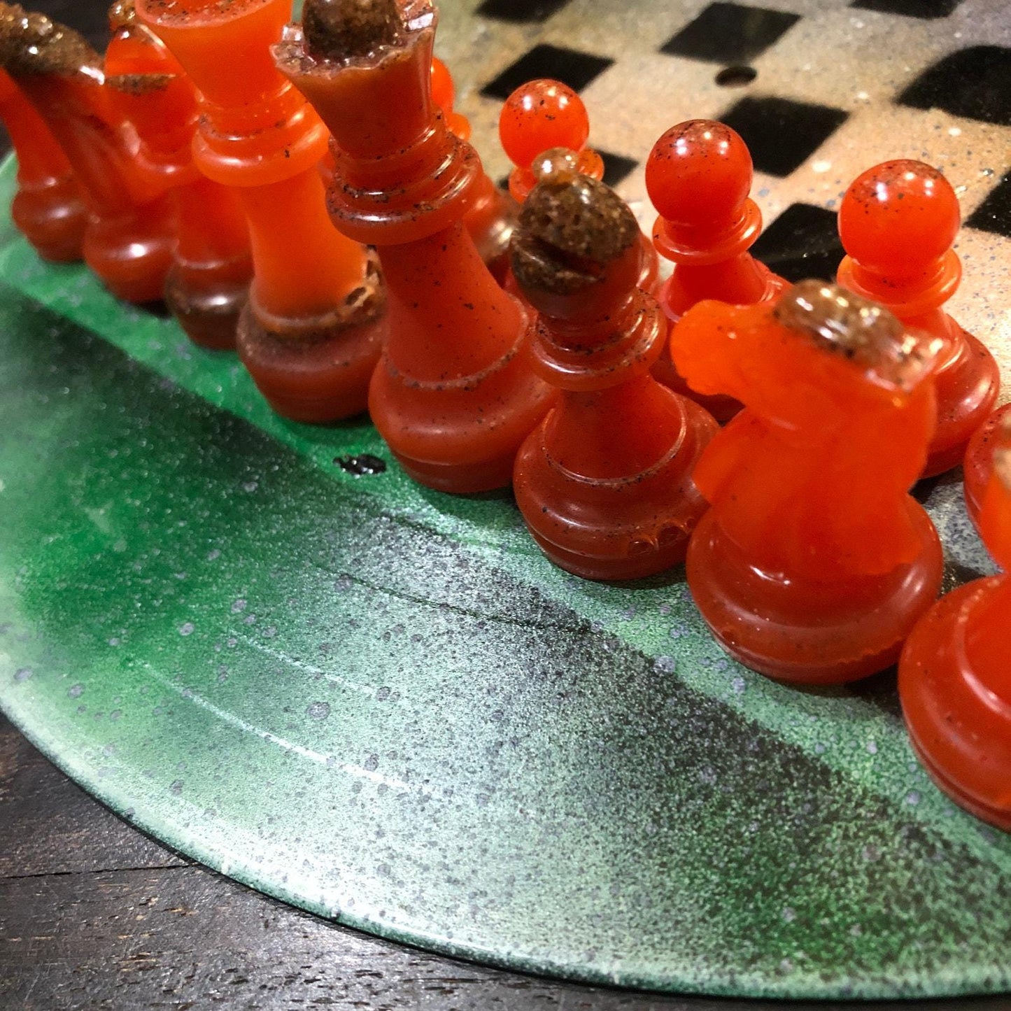 Vinyl Chess Set -Forest Gold (Resin Pieces)