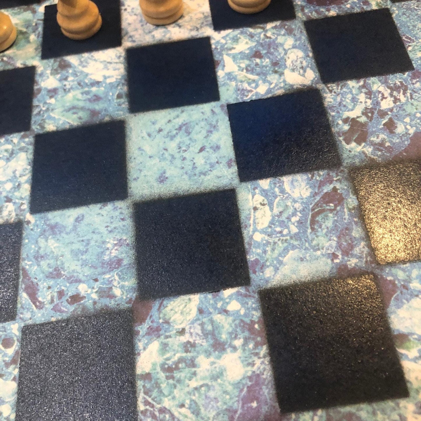 Scrapbook Chess Set - Blue Crystal