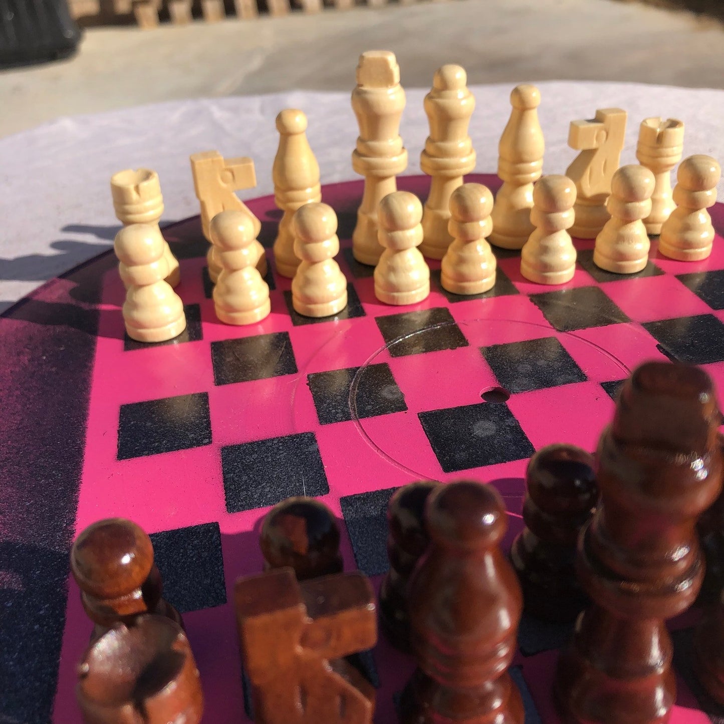 Vinyl Chess Set - Hot Pink