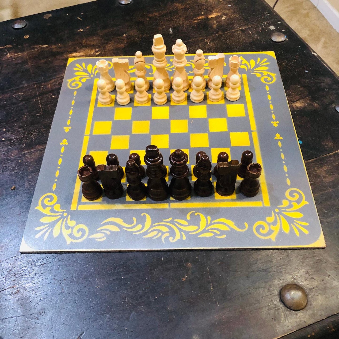 Chess Set - Gray & Yellow