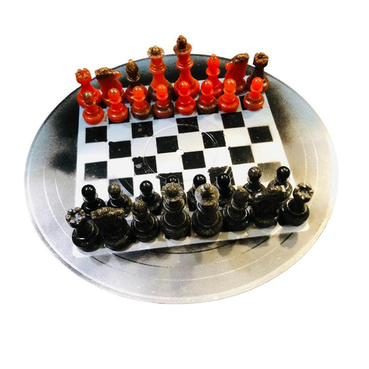 Vinyl Chess Set - Blue Shade (Resin Pieces)