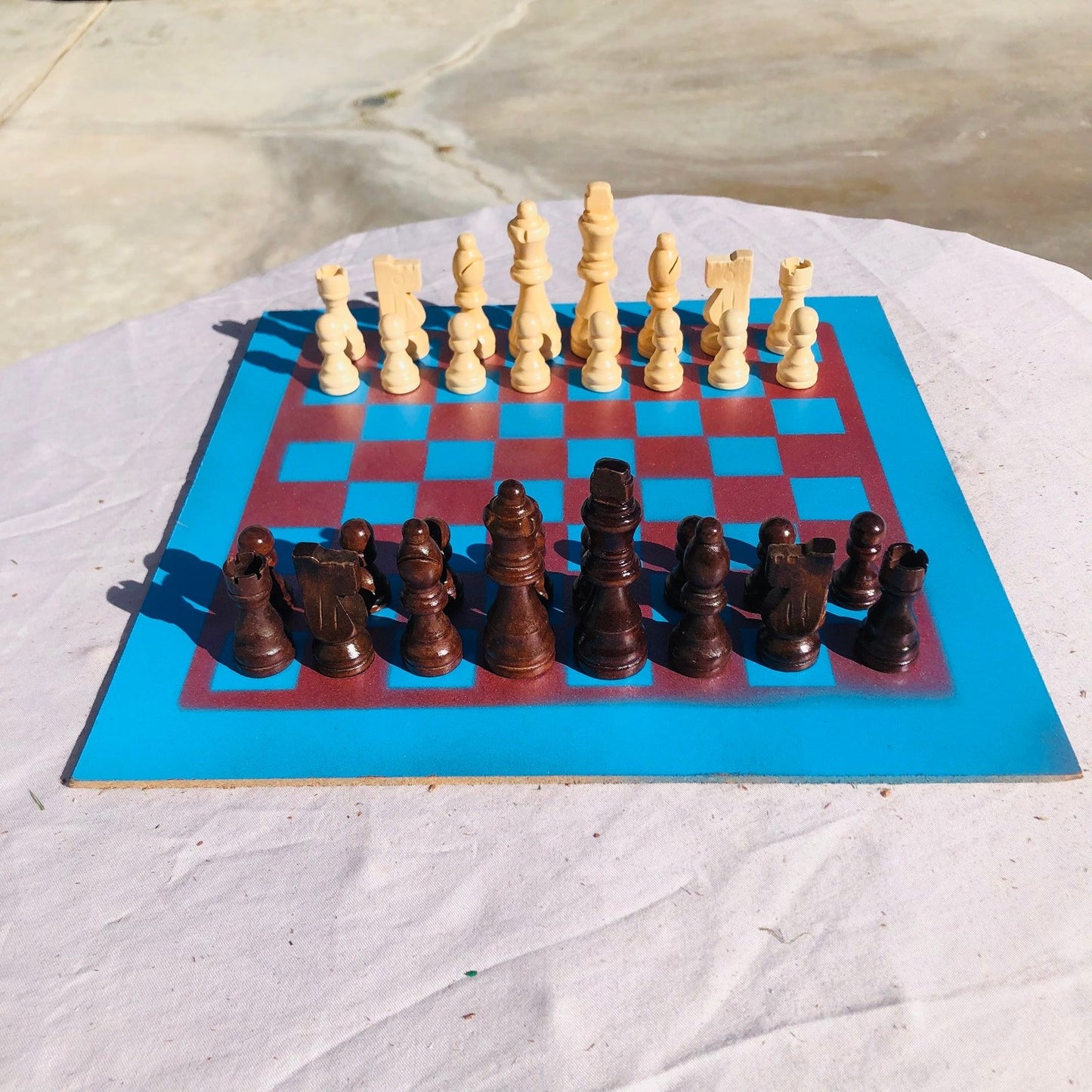 Chess Set - Blue Bronze