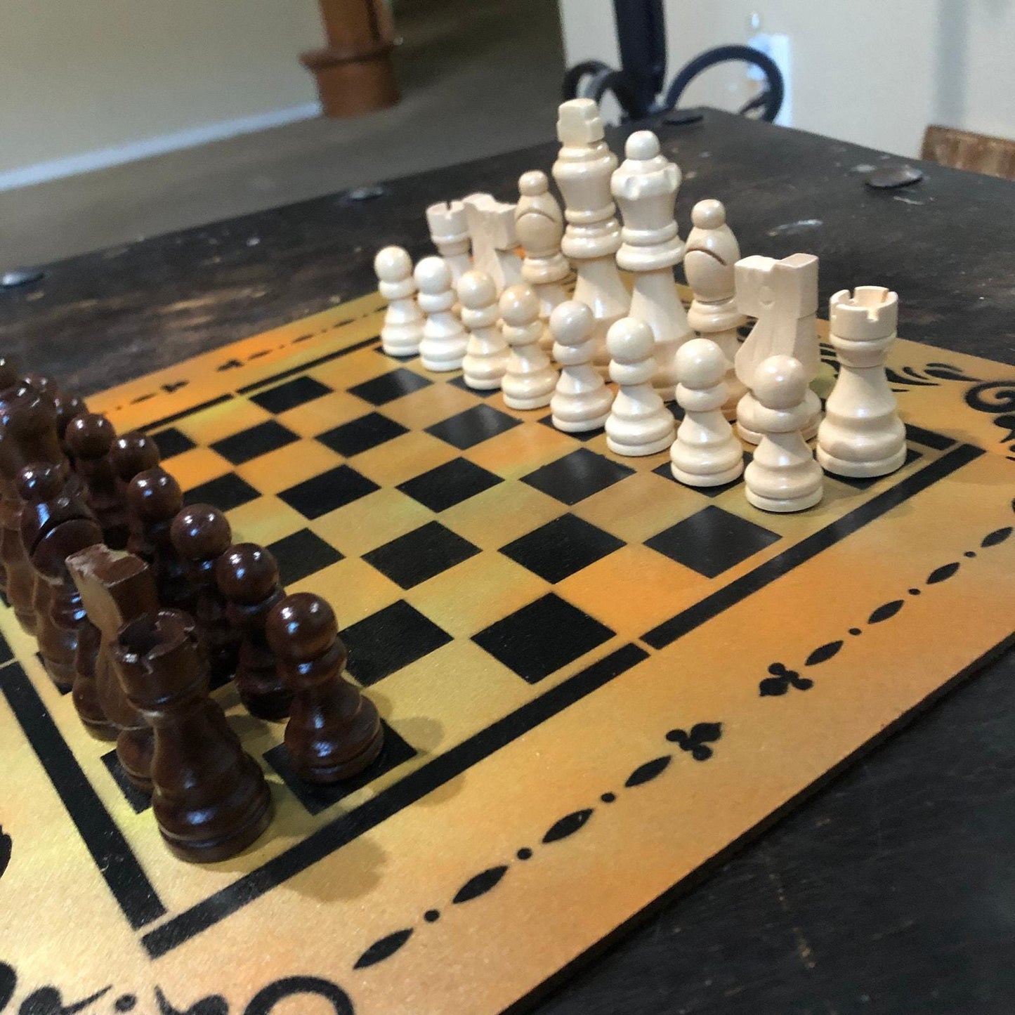 Chess Set - Amber Orange