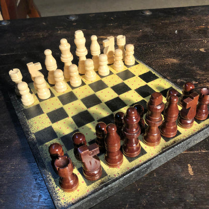 Scrapbook Chess Set - Polka Dot Yellow