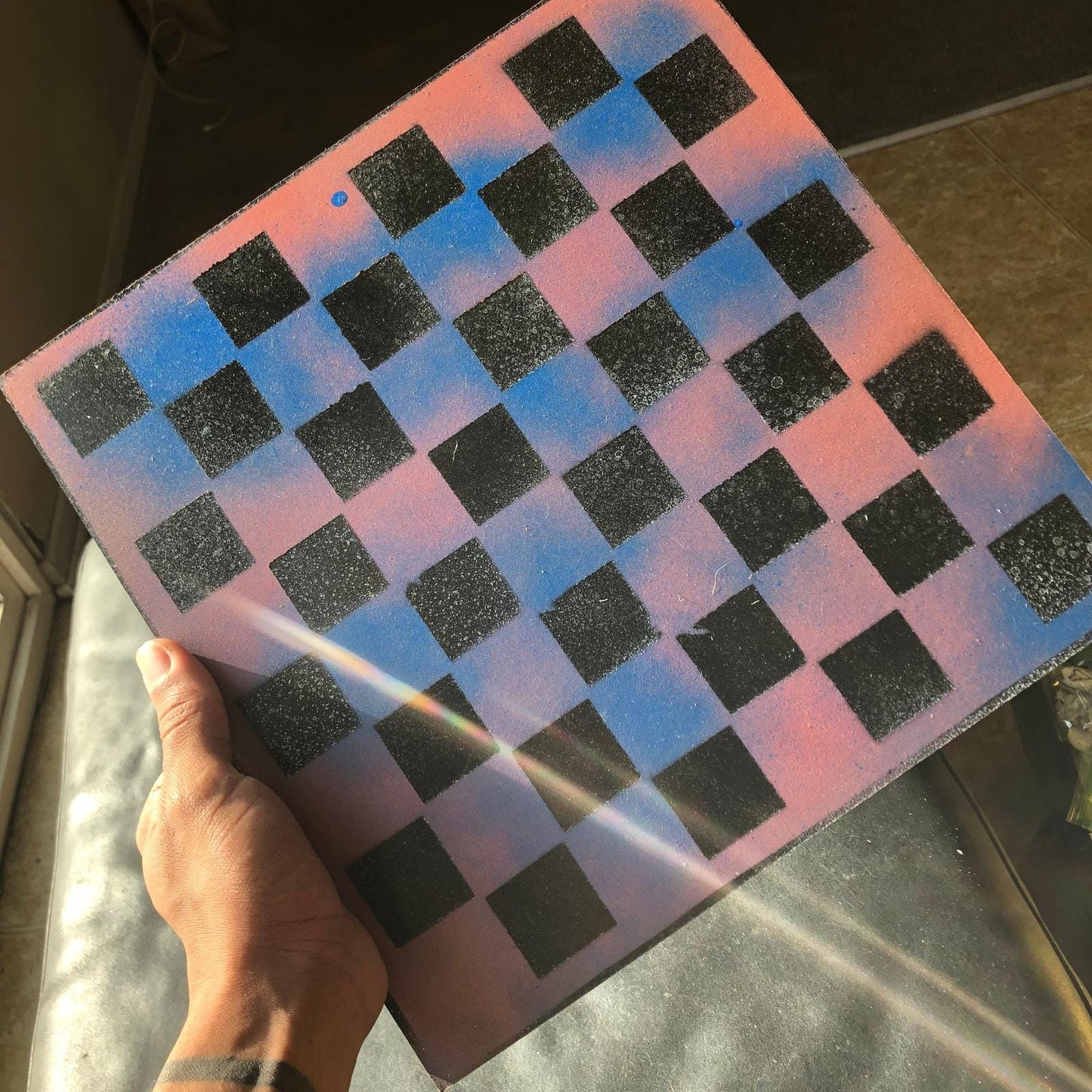 Chess Set - Blue & Pink Swirl