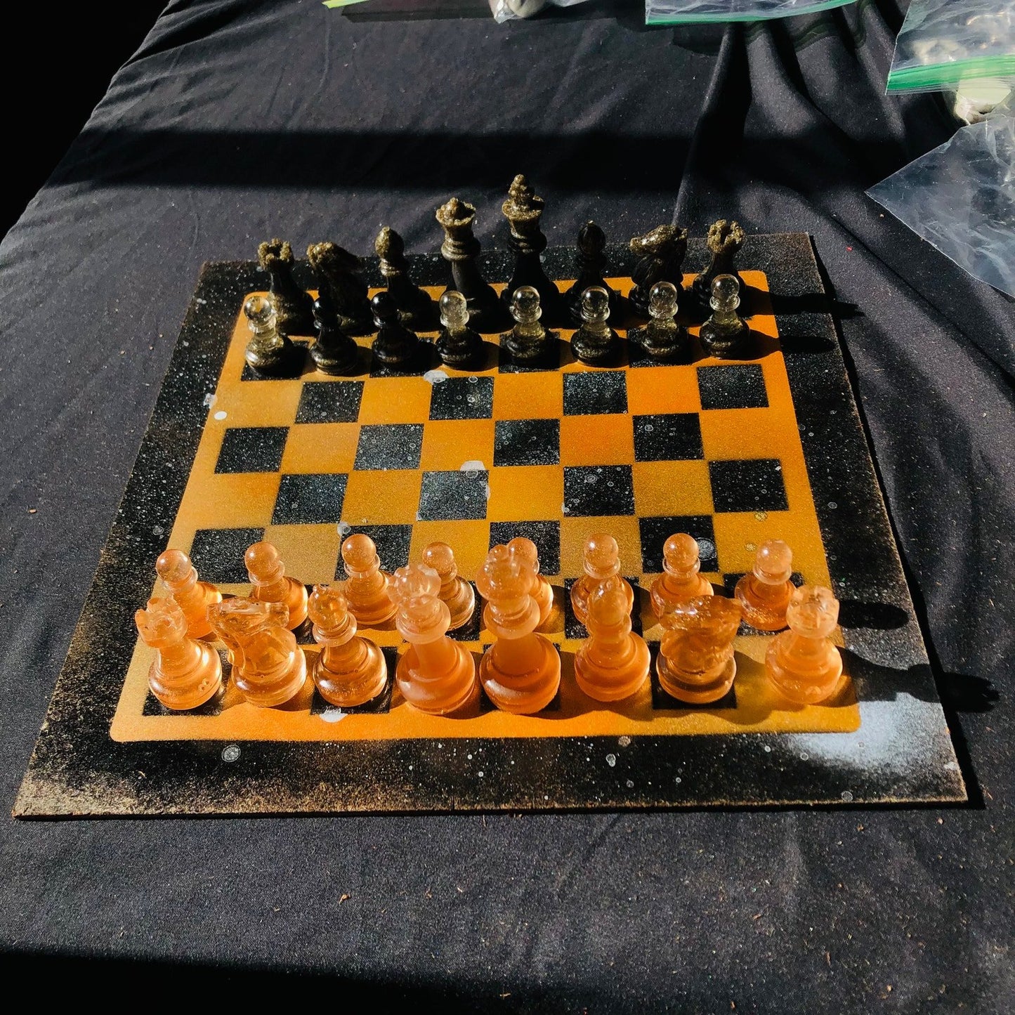 Chess Set - Golden Dark Pearl