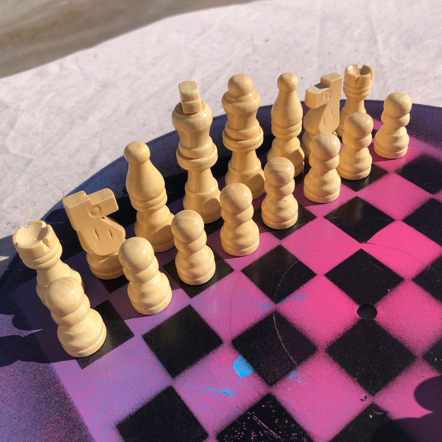 Vinyl Chess Set - Pink Horizon