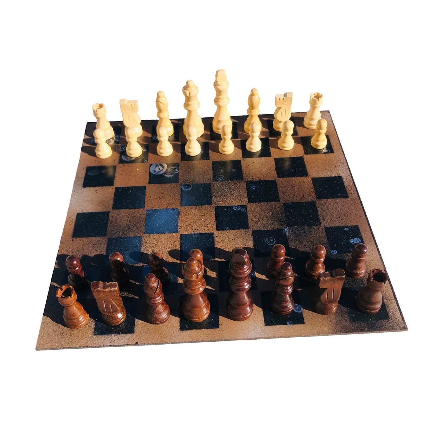 Chess Set - Rustic Silver Drip