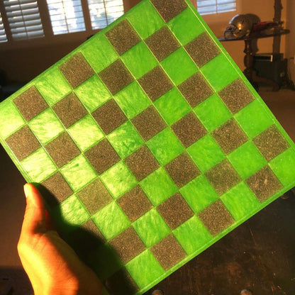 Handmade Resin Chess Set - Forest Green
