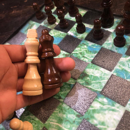 Scrapbook Chess Set - Green Crystal
