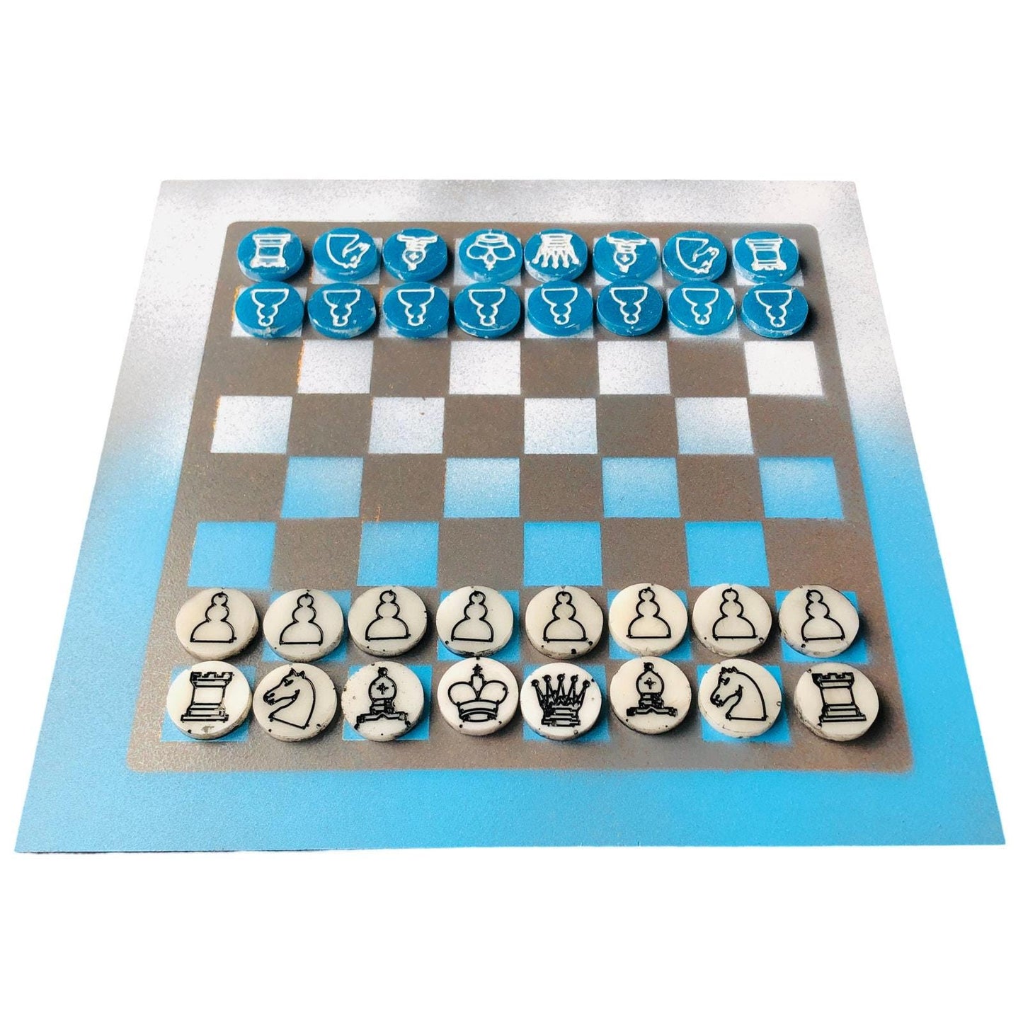 Chess Set - Gray & Blue