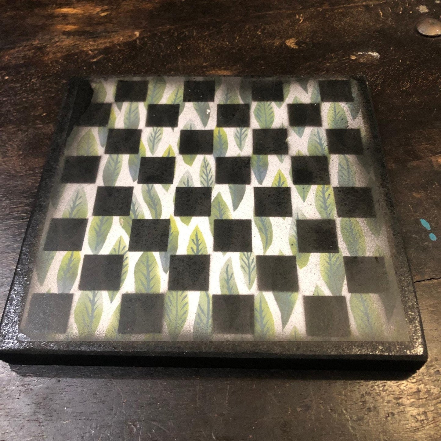 Scrapbook Chess Set - Green Leaf