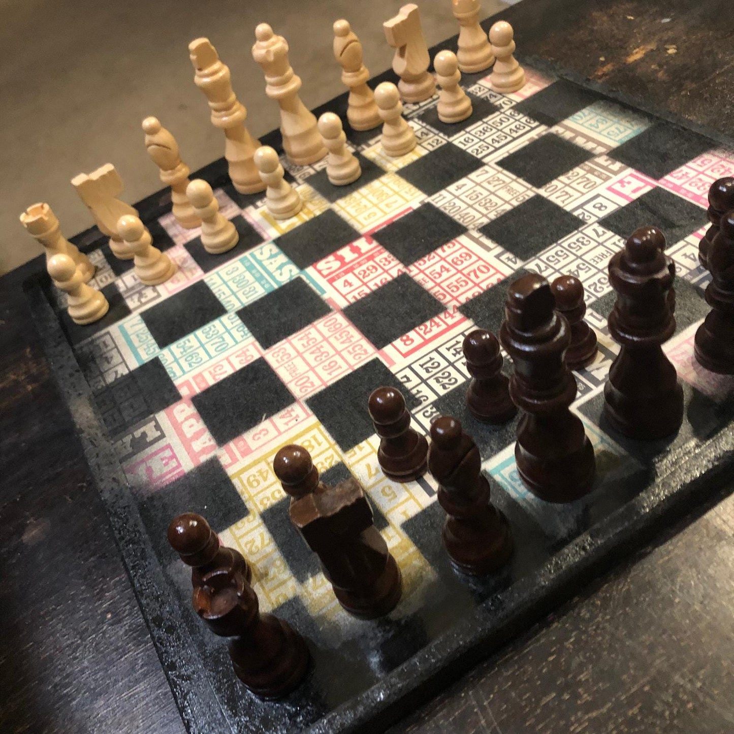 Scrapbook Chess Set - Vintage Numbers