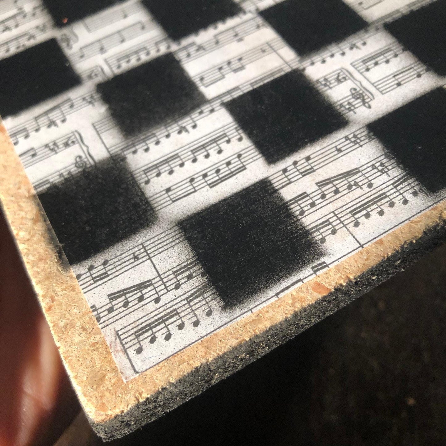 Scrapbook Chess Set - Black & White Music Sheet