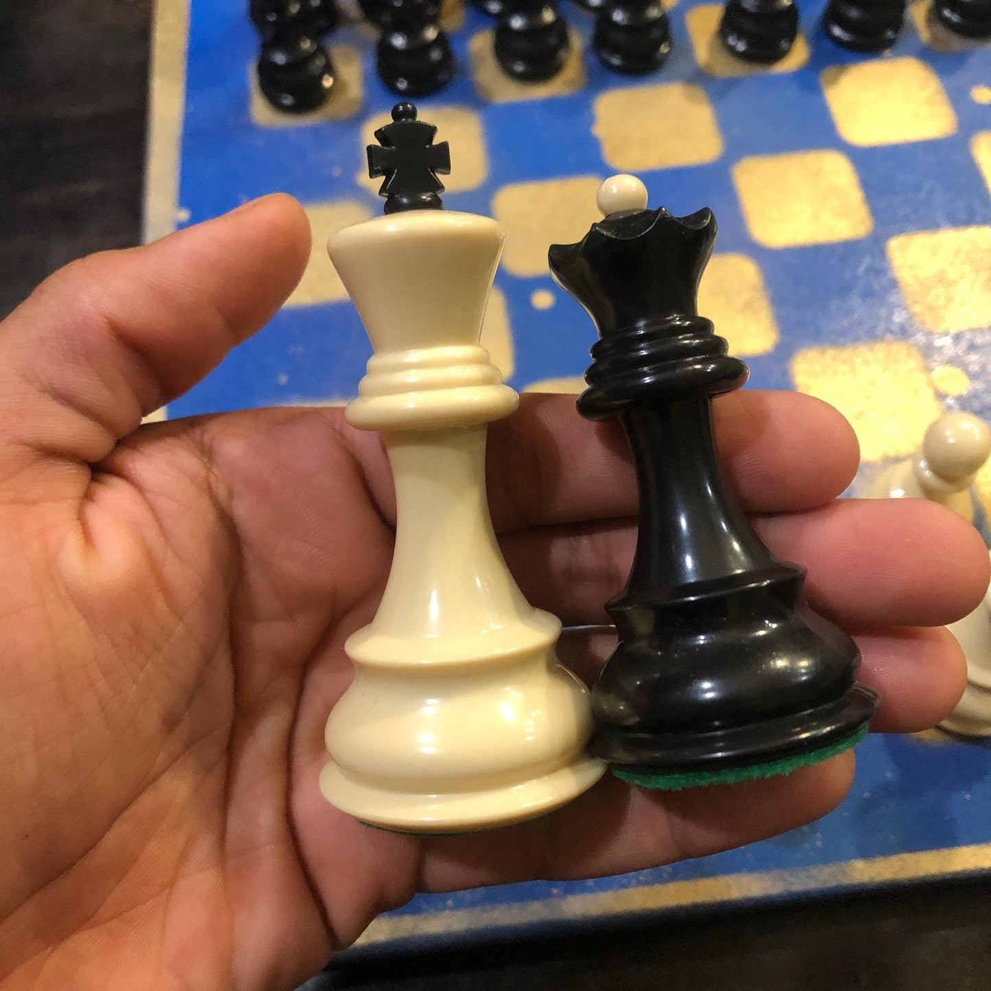 Large Chess Set - Blue & Gold