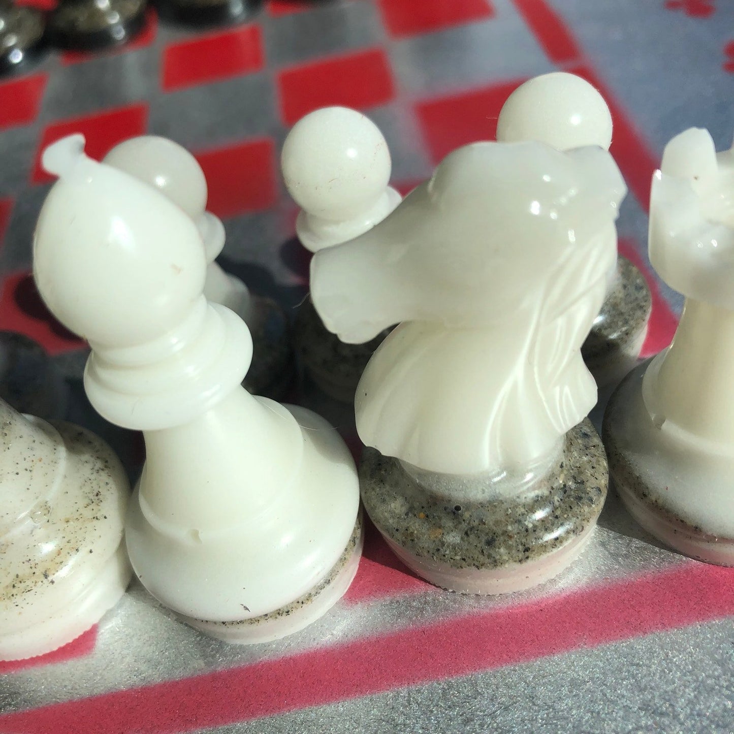 Chess Set - Red Silver