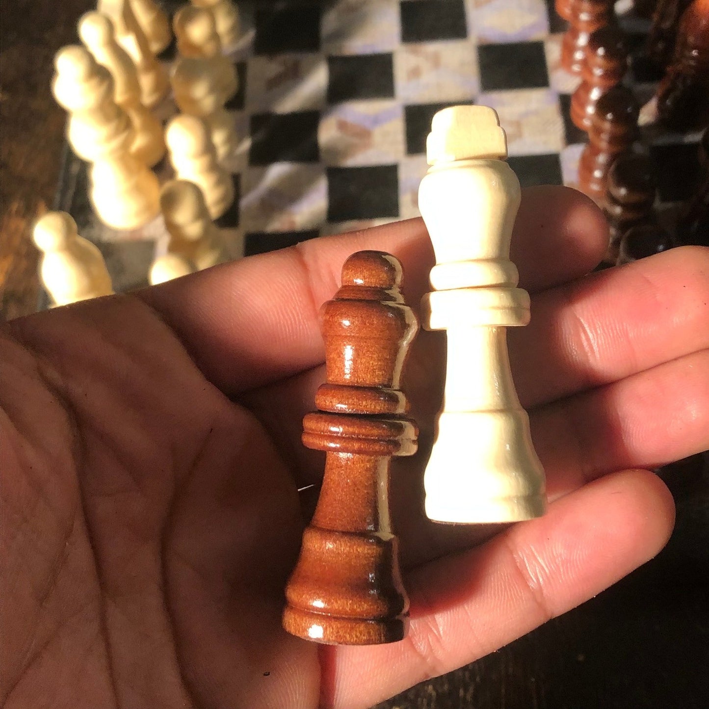 Scrapbook Chess Set - Brown Rustic Look