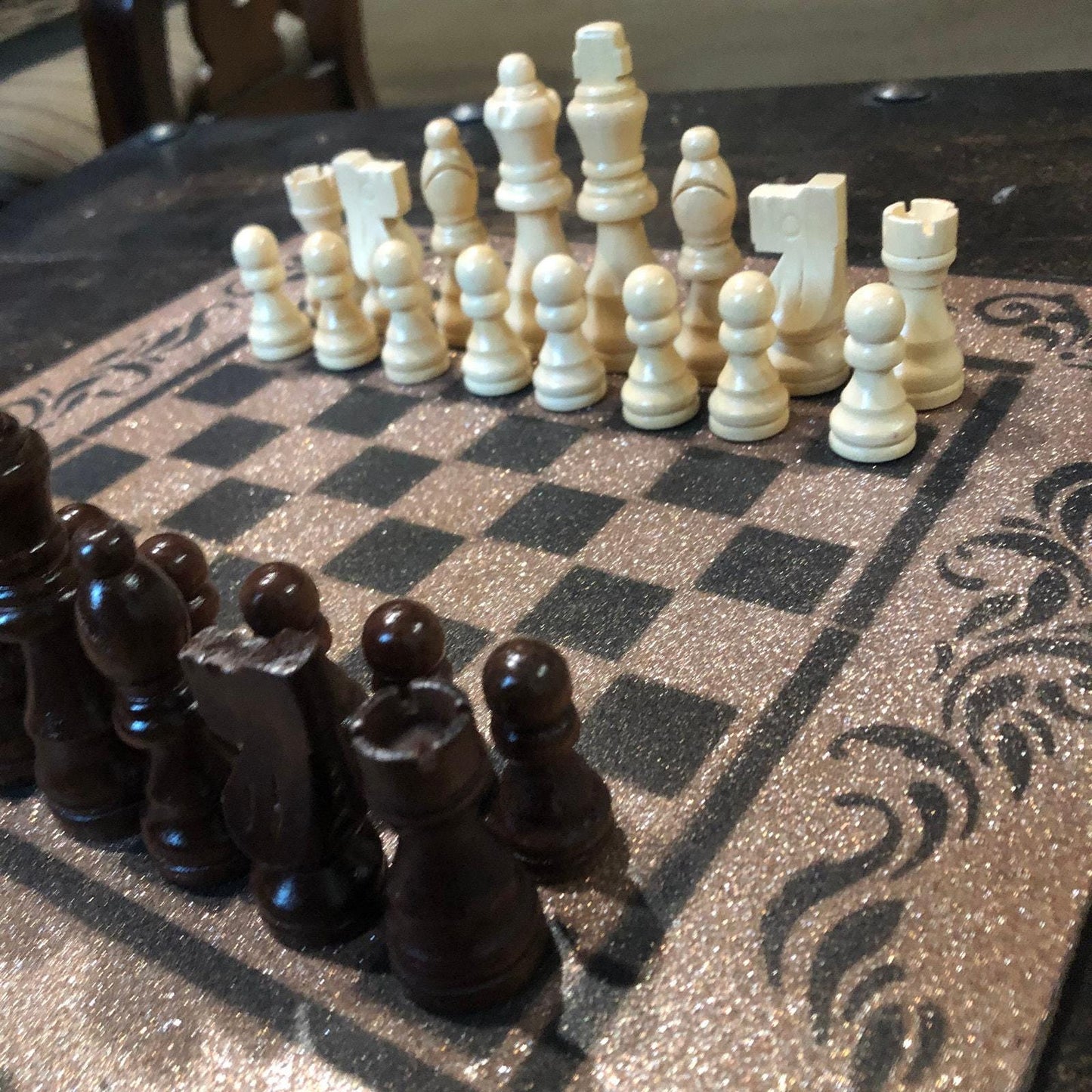 Chess Set - Sparkle Gold & Black