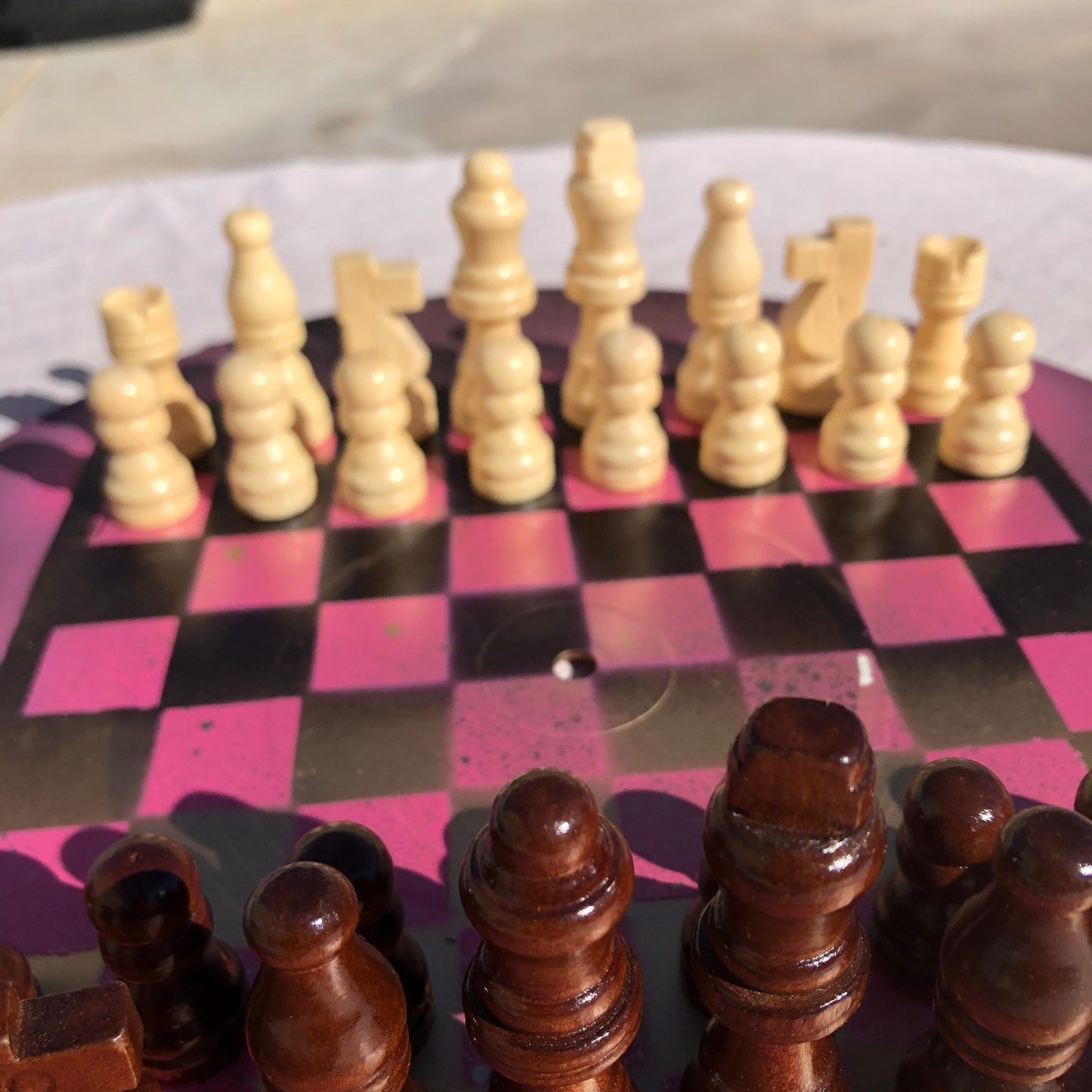 Vinyl Chess Set - Golden Pink