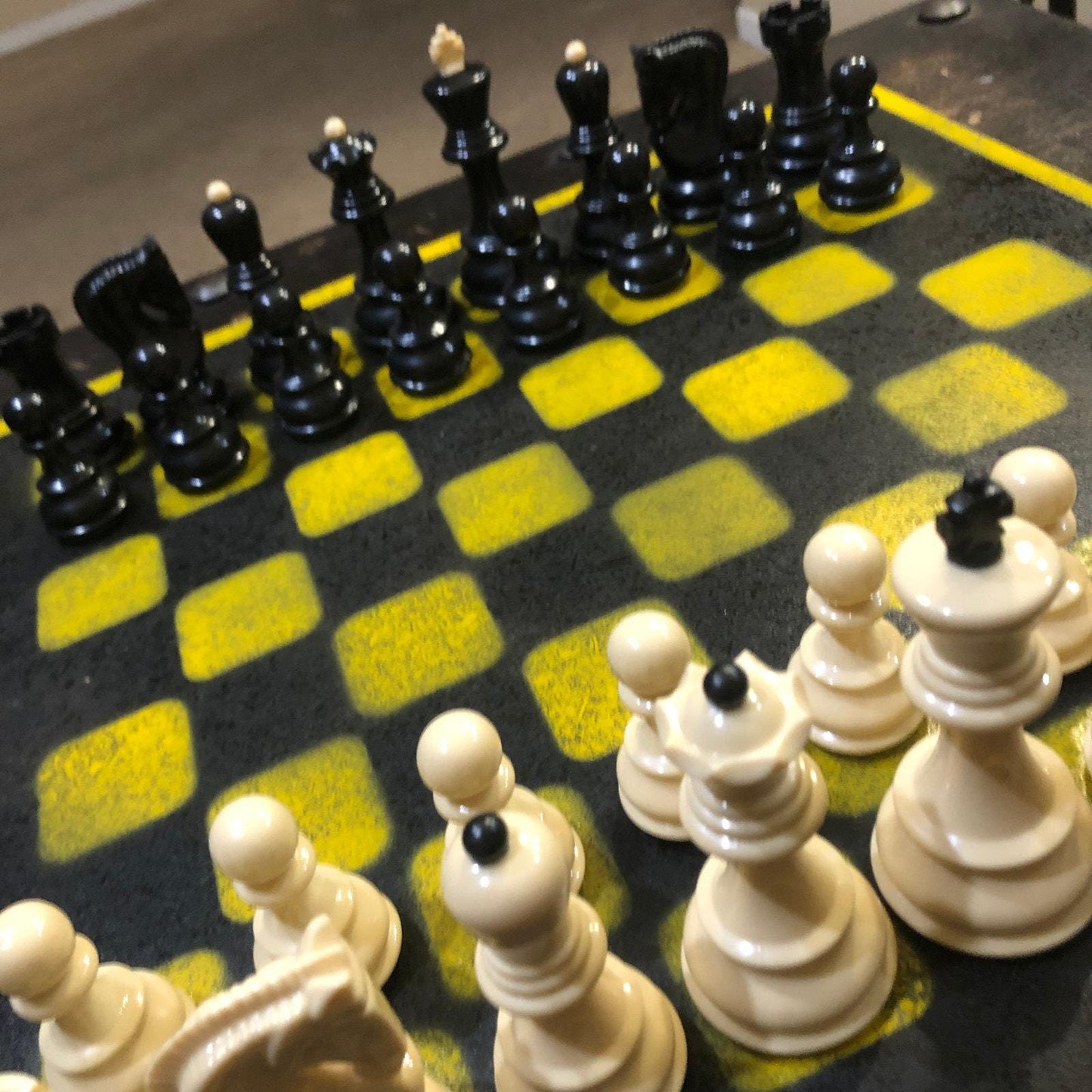 Large Chess Set - Black & Yellow