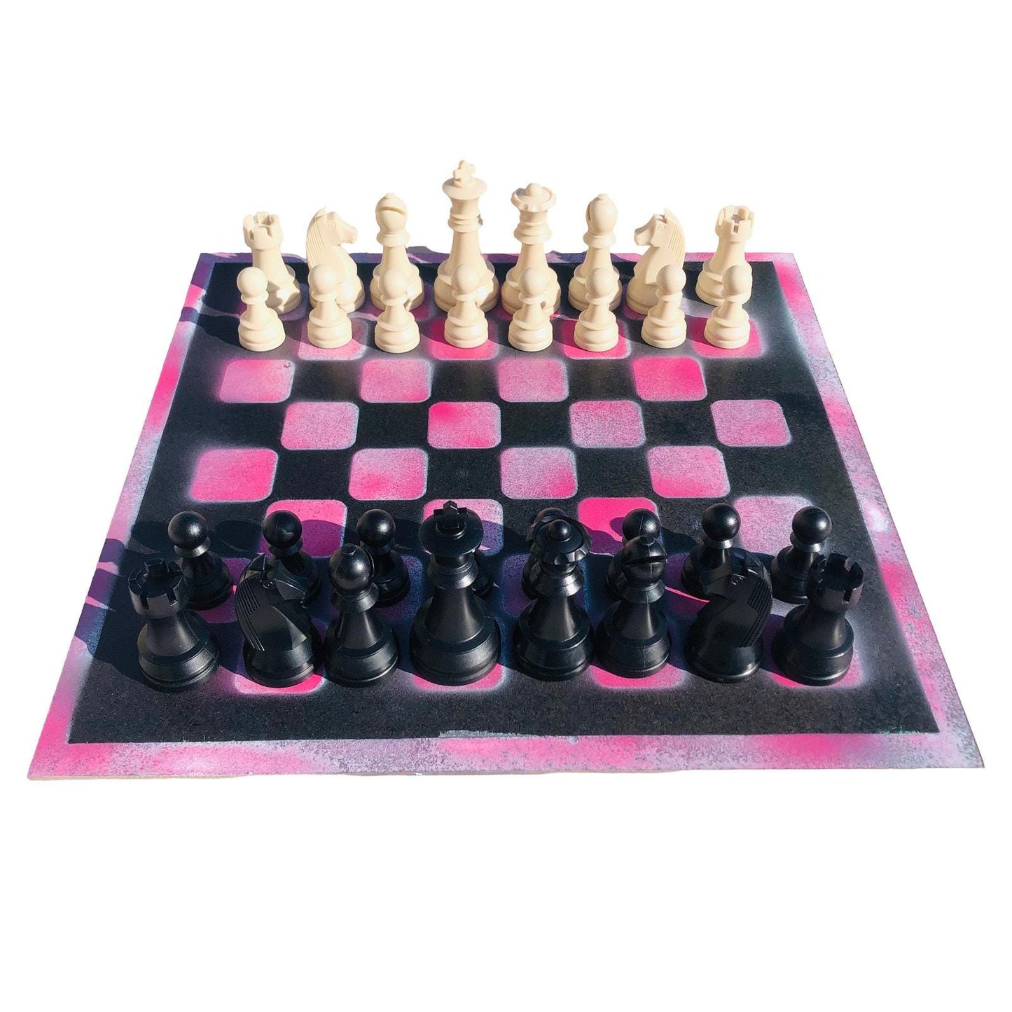 Large Chess Set - Pink & Black