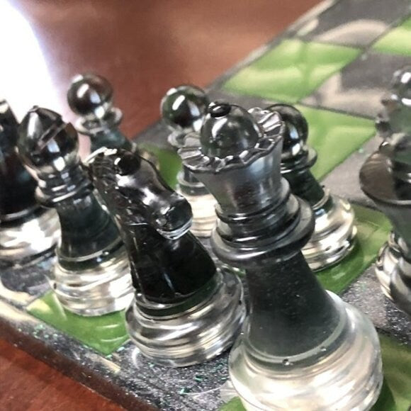 Handmade Resin Chess Set - Space Alien