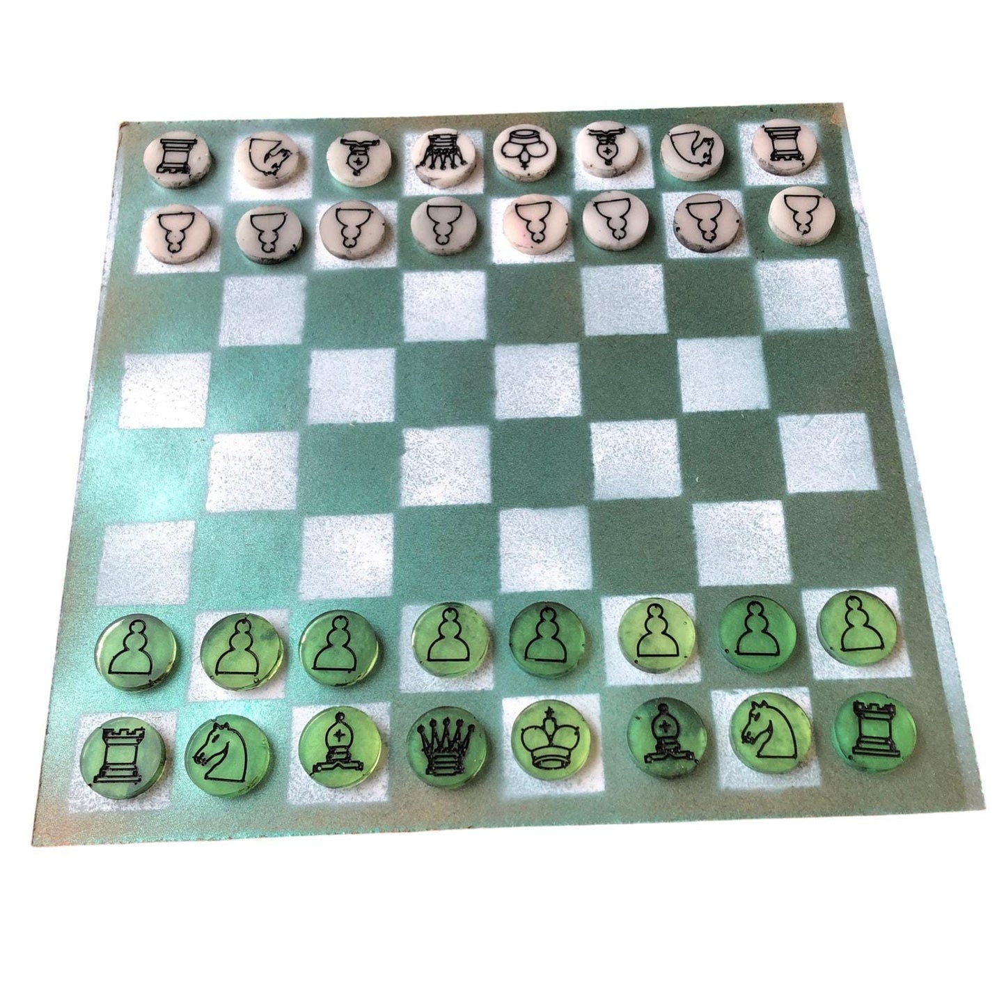 Chess Set - Green & White