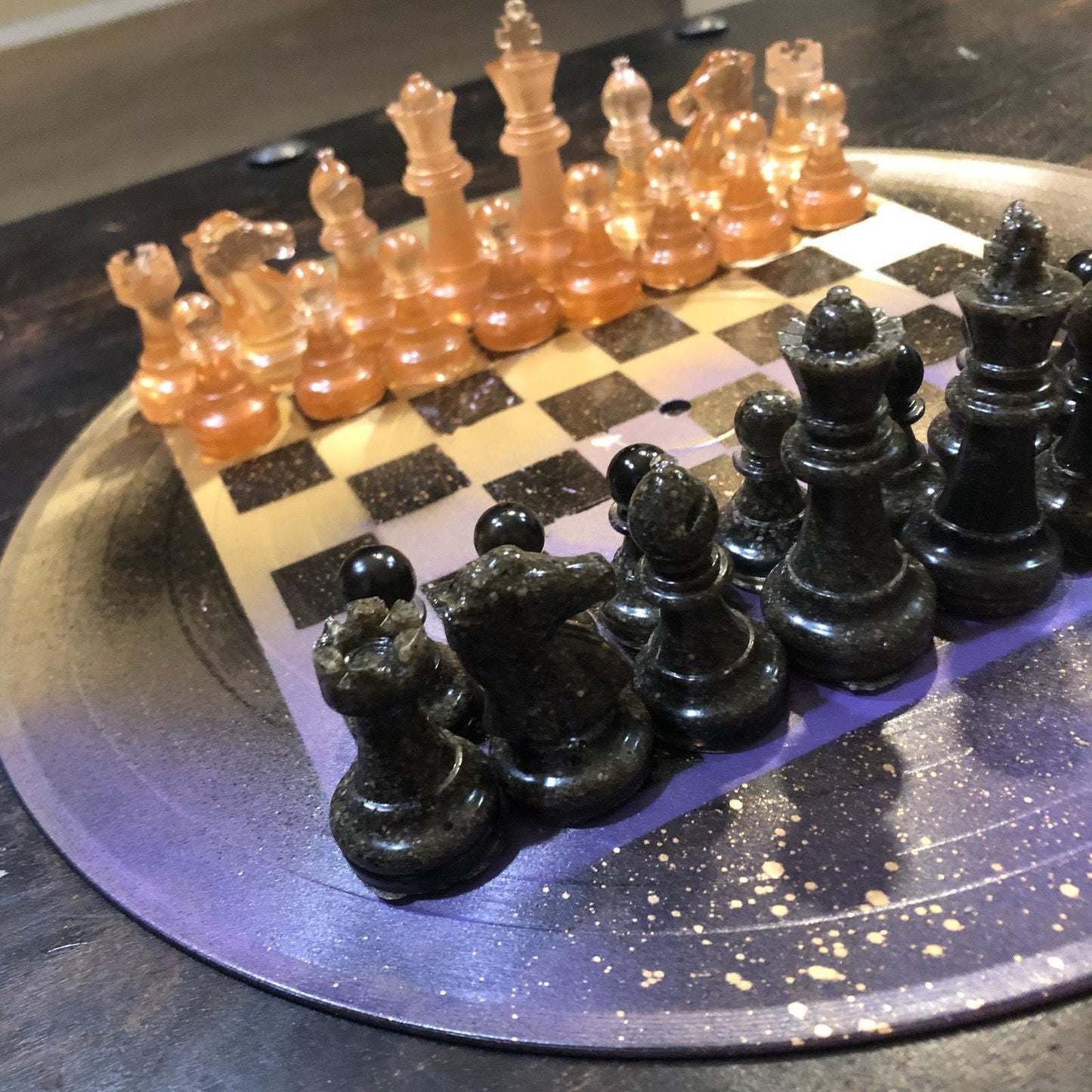 Vinyl Chess Set - Golden Purple (Resin Pieces)