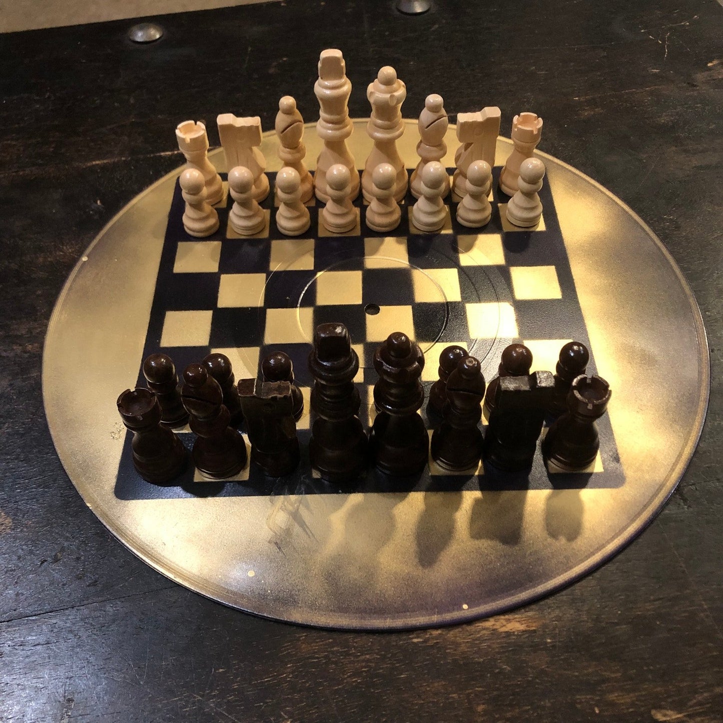 Vinyl Chess Set - Gold & Black