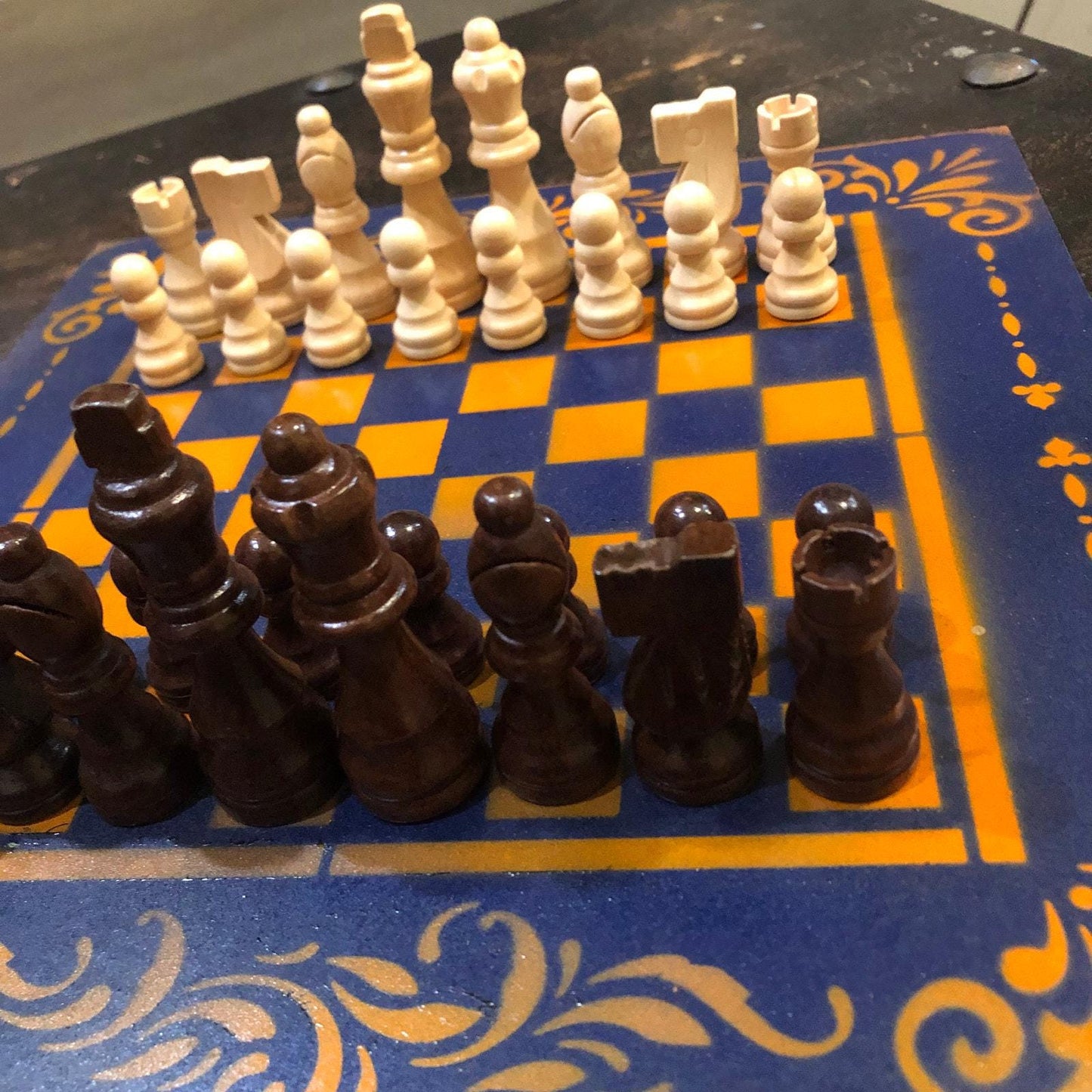 Chess Set - Orange & Blue