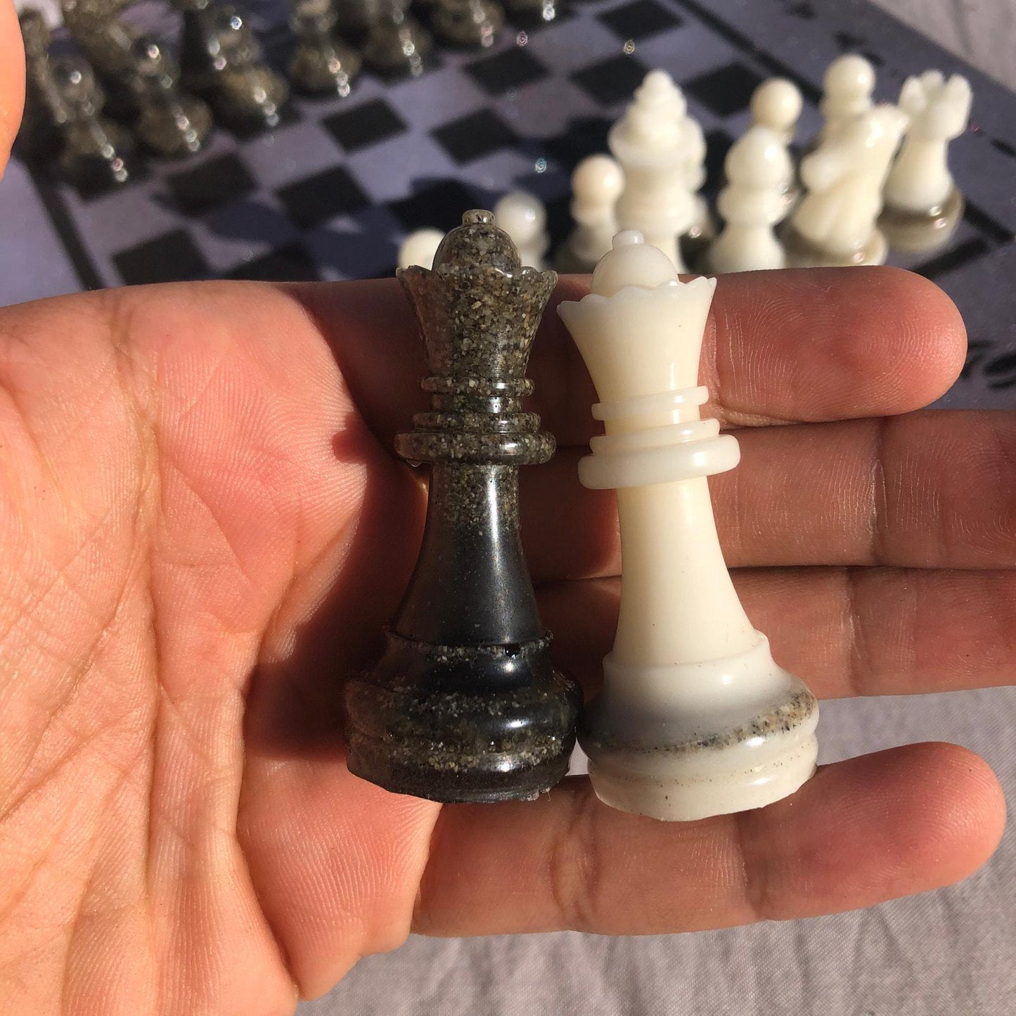 Chess Set - Sparkled Chrome