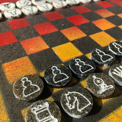 Chess Set - Sunset Flames