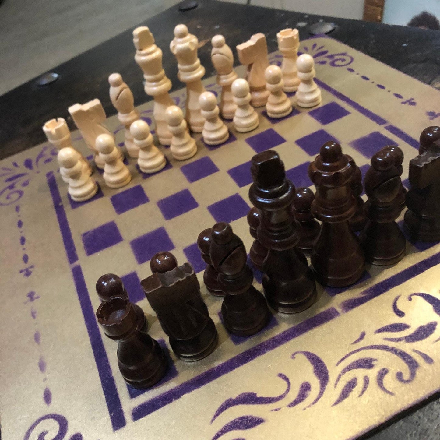 Chess Set - Bland Purple Gold