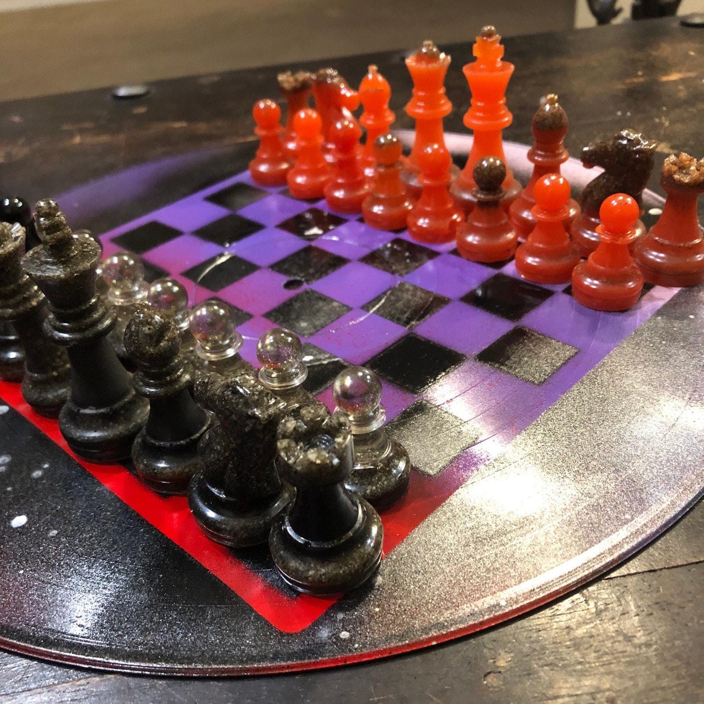 Vinyl Chess Set - Haunted Purple (Resin Pieces)