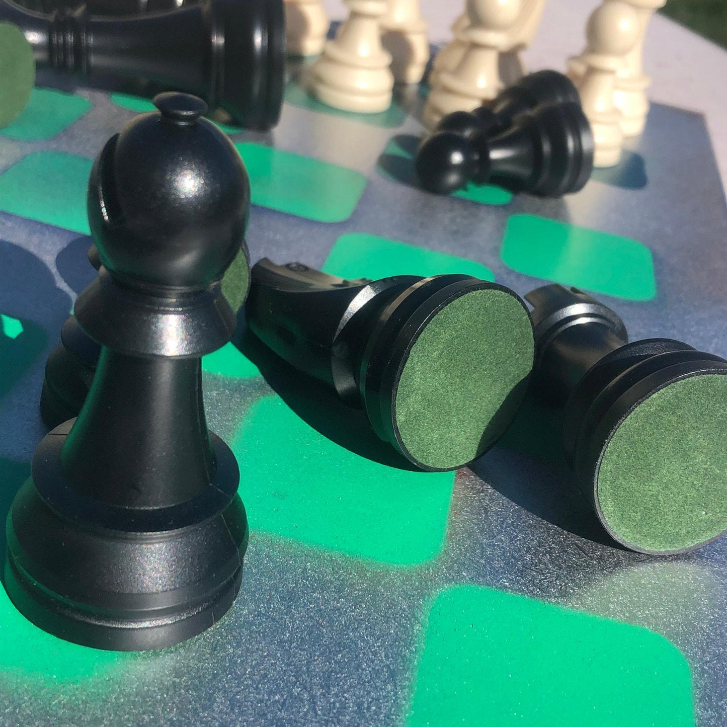 Large Chess Set - Chrome Green