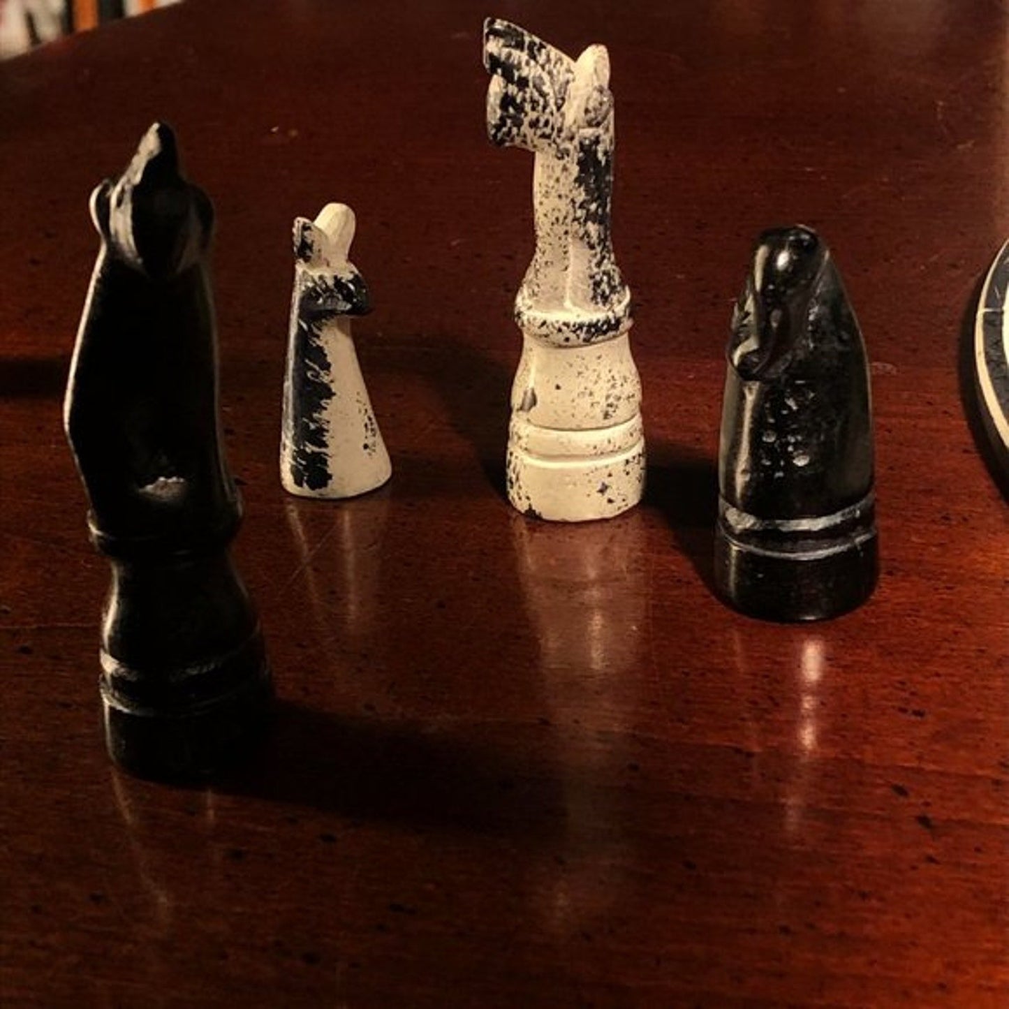 African Vintage Chess Set - White/Black Chess Board