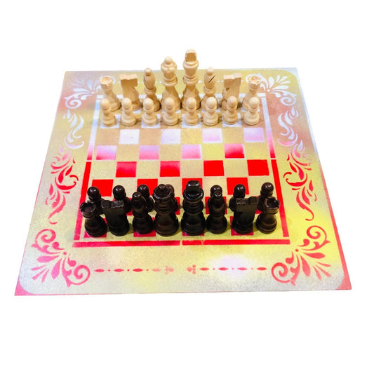 Chess Set - Golden Yellow Red