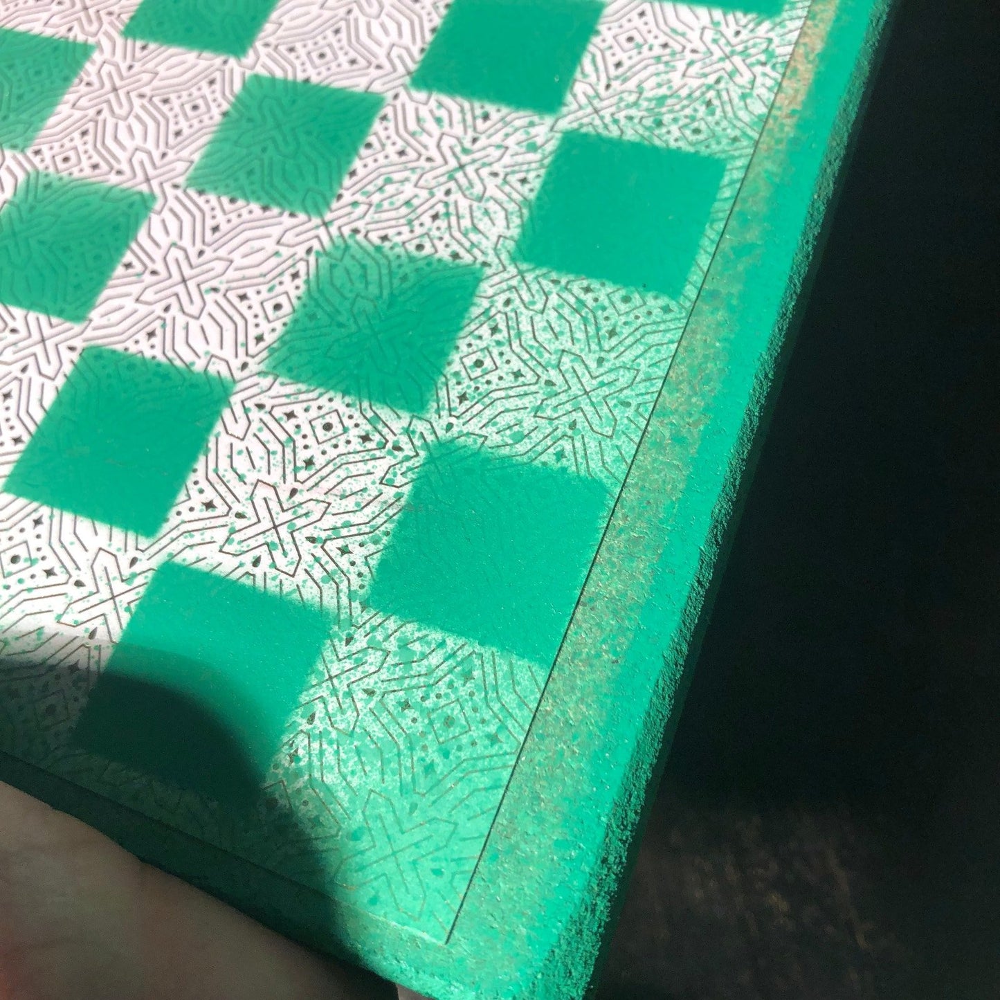 Scrapbook Chess Set - Green Neon