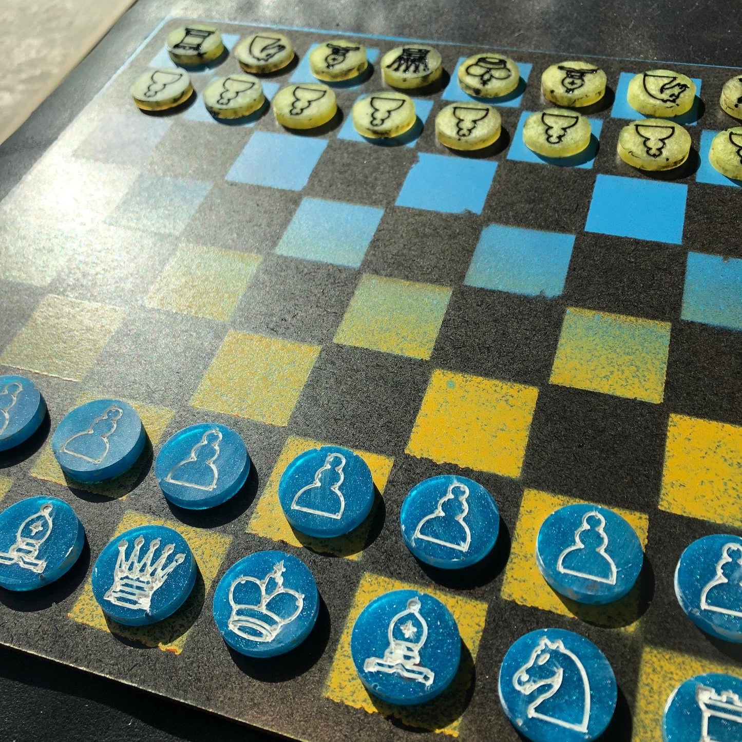 Chess Set - Blue Green Duality