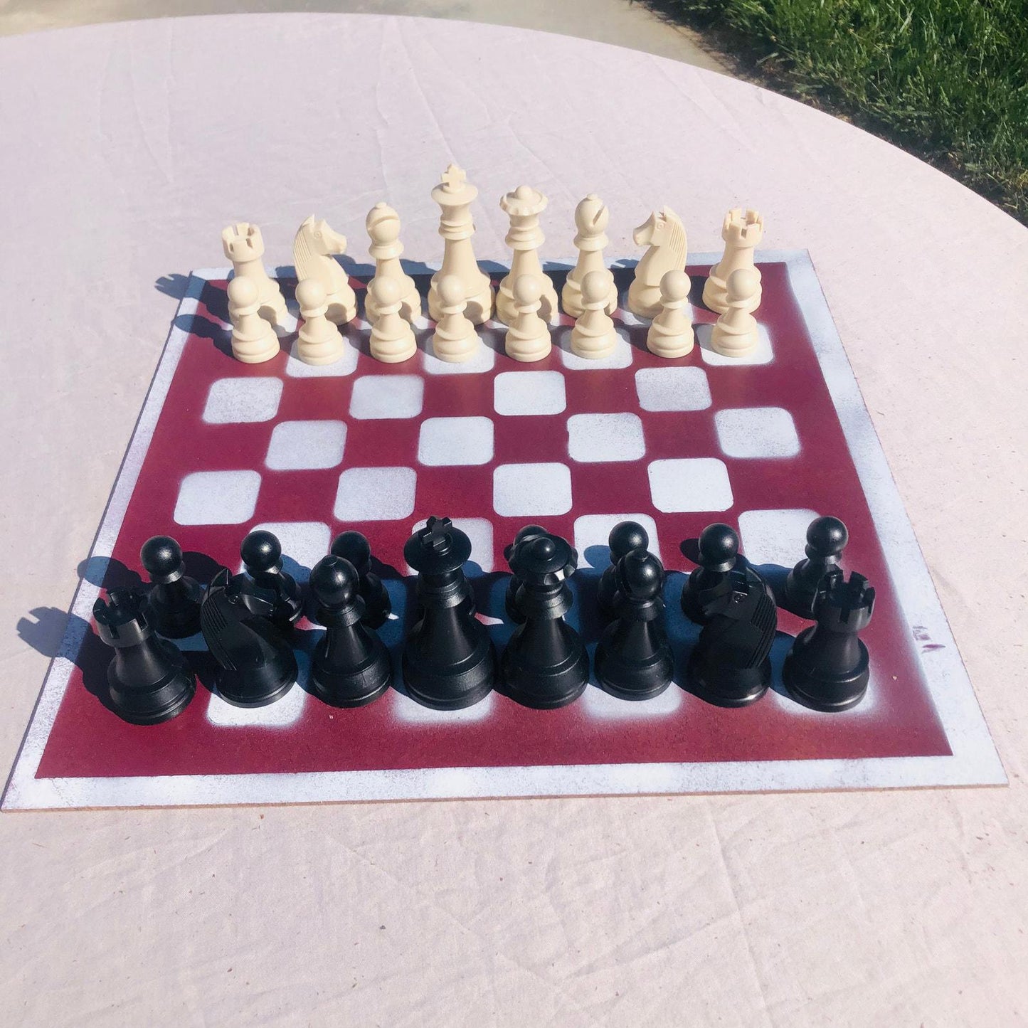 Large Chess Set - Red & White