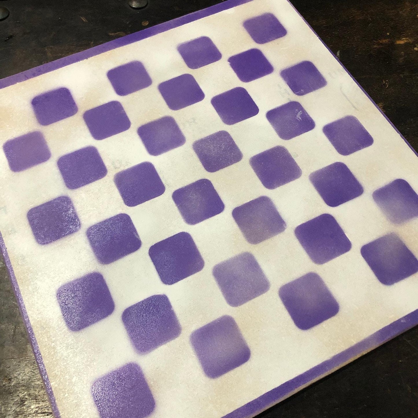 Large Painted Chess Set - White & Purple