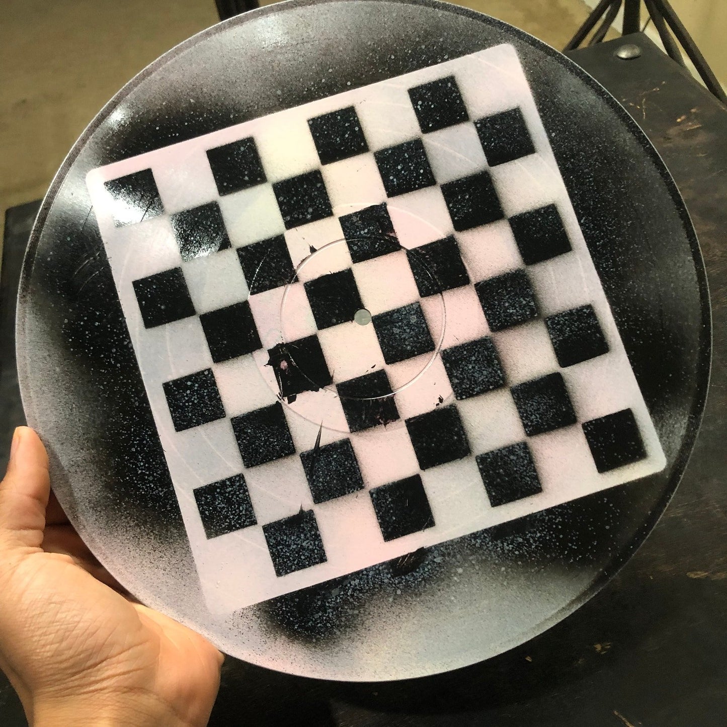 Vinyl Chess Set - Light Pink Black