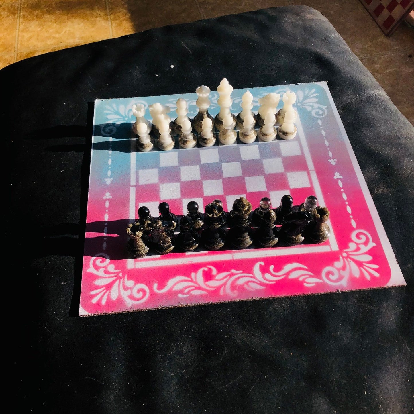 Chess Set - Pink & Blue Royal