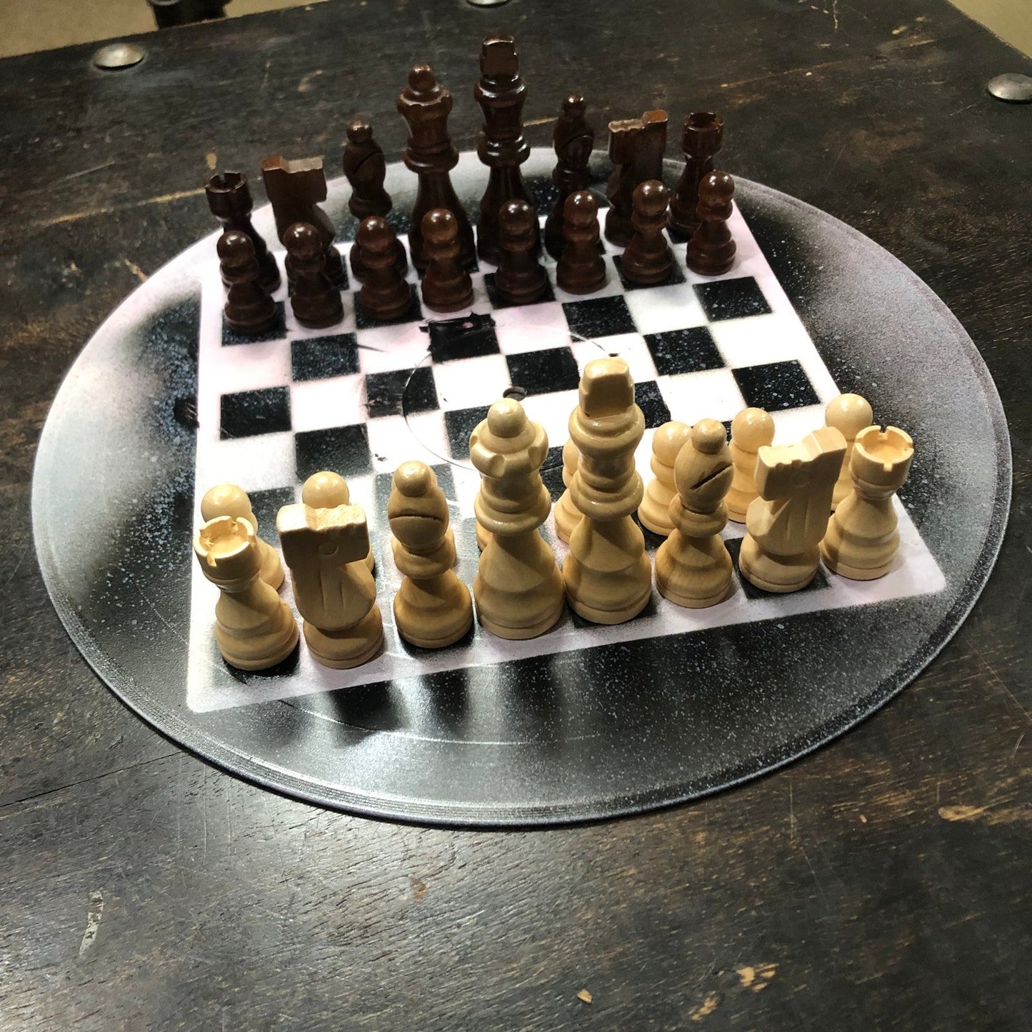 Vinyl Chess Set - Light Pink Black