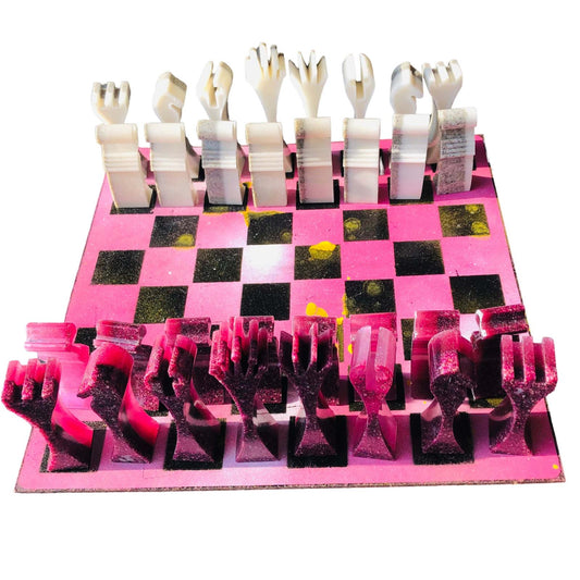 Chess Set - Pink & White