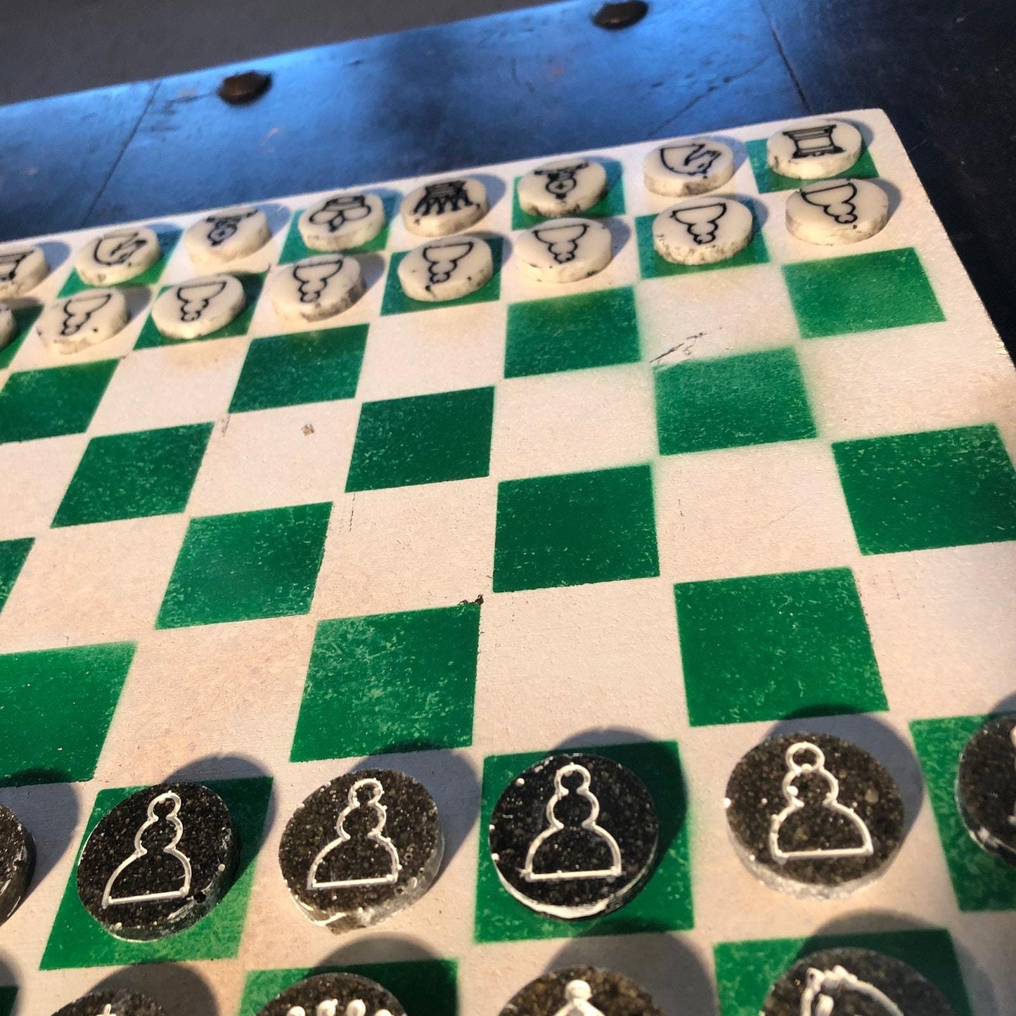 Chess Set - Green & White