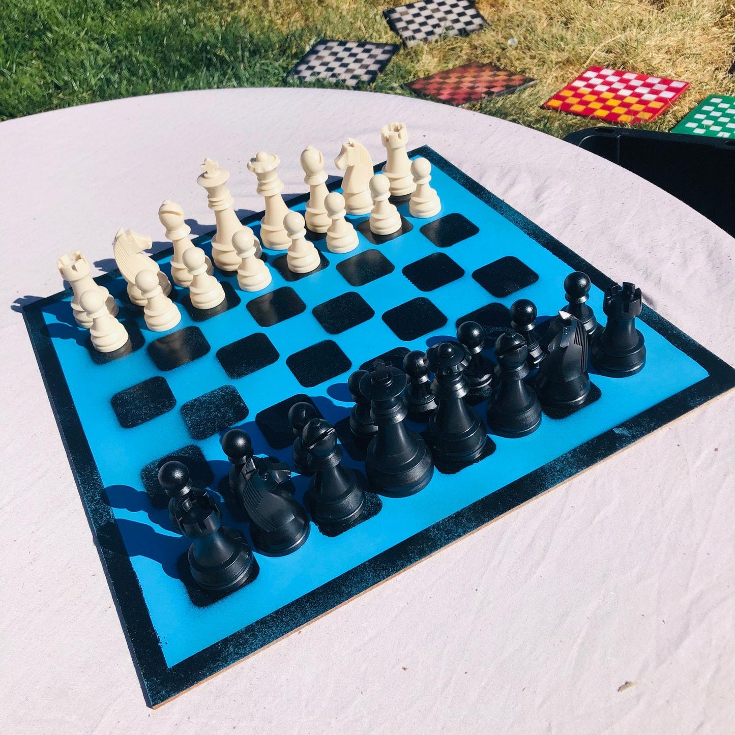 Large Chess Set - Pool Blue