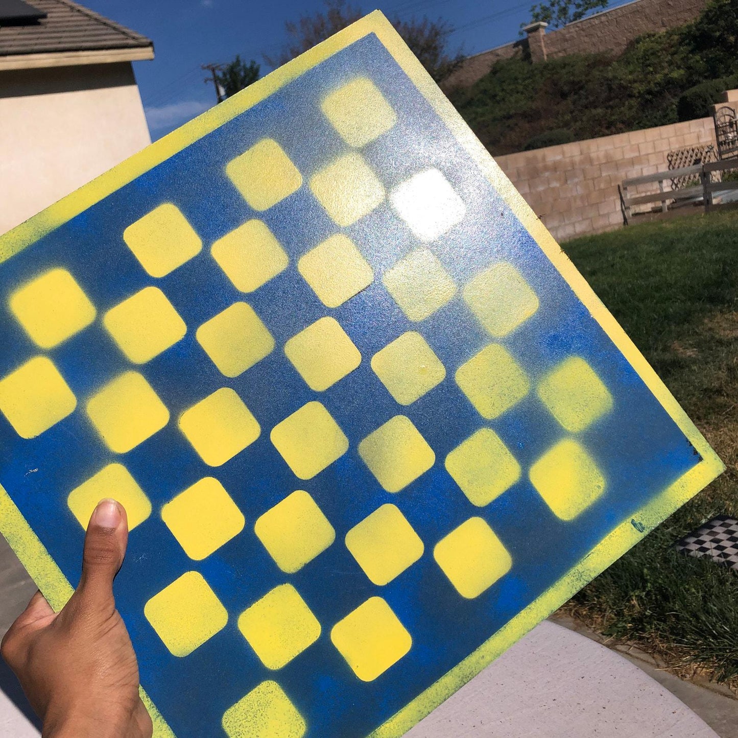 Large Chess Set - Blue & Yellow Pop