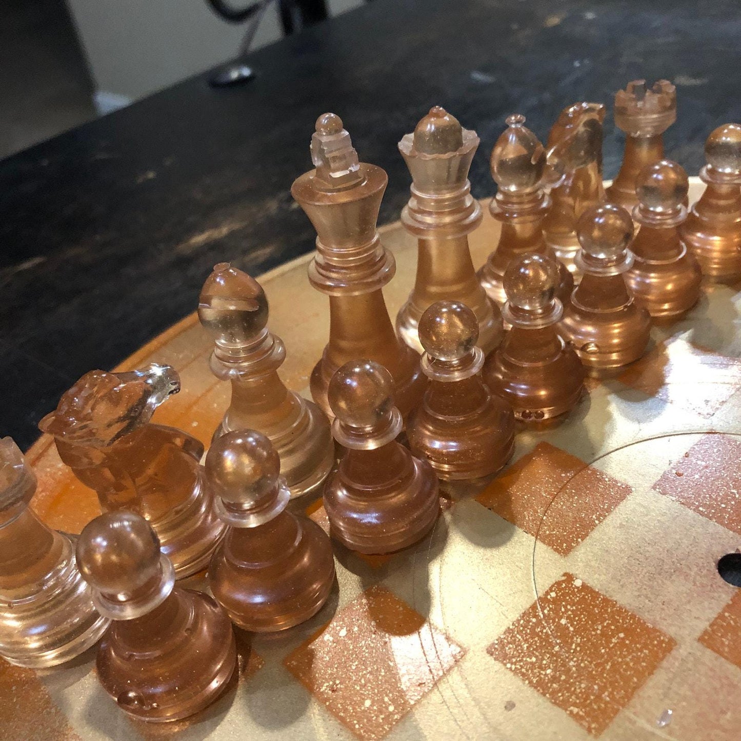 Vinyl Chess Set - Golden Orange (Resin Pieces)