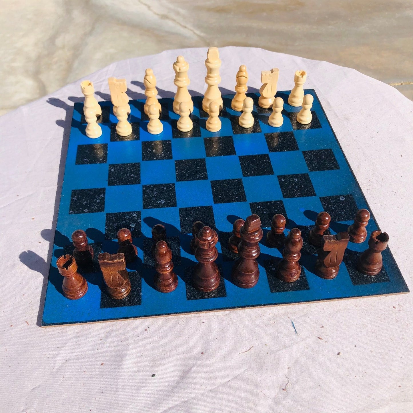 Chess Set - Deep Blue Silver